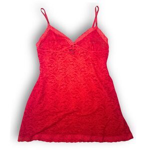 Sexy Red Size Large Floral Lace Whimsygoth Coquette Babydoll Lingerie Mini Dress